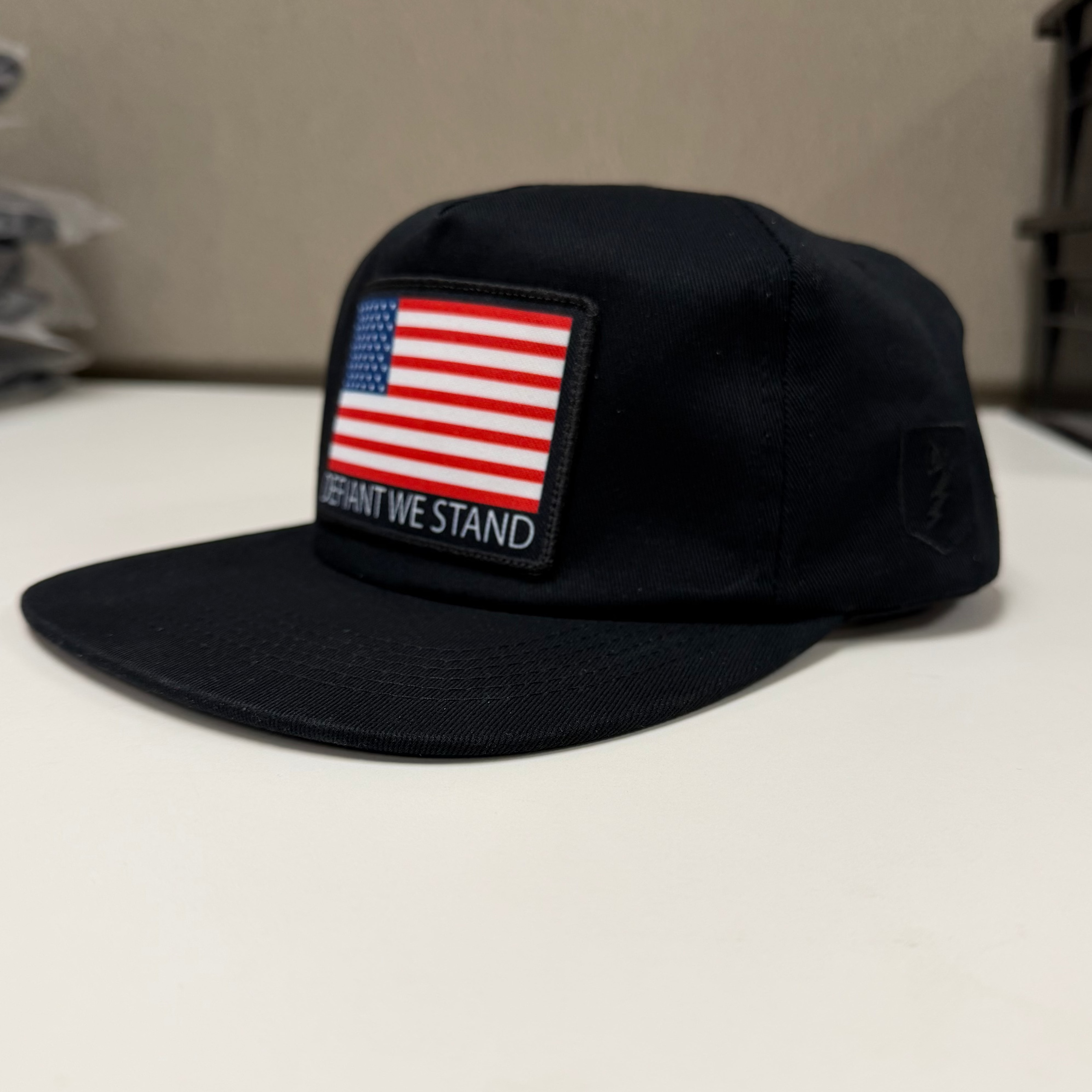 Defiant We Stand Flag Snapback Black Hat