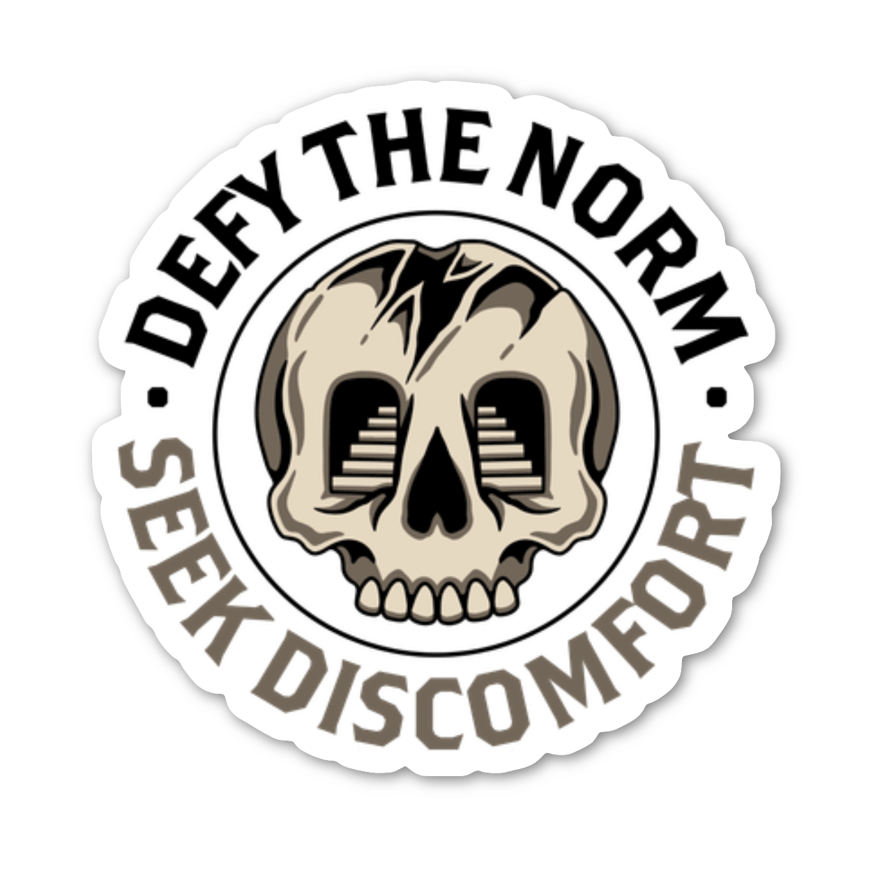 Seek Discomfort Gateway Skull Vinyl Sticker