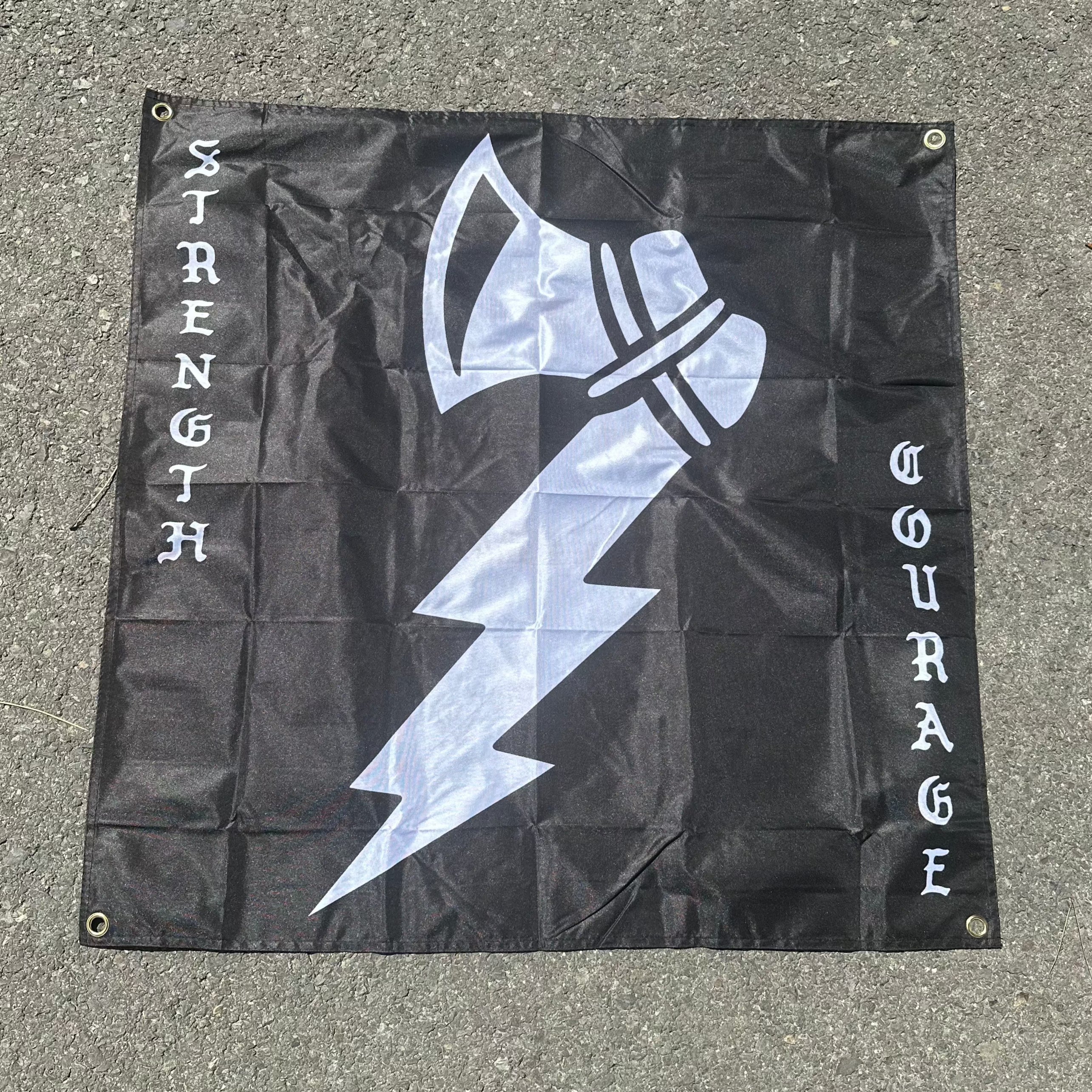 Strength and Courage Defy Tomahawk Flag