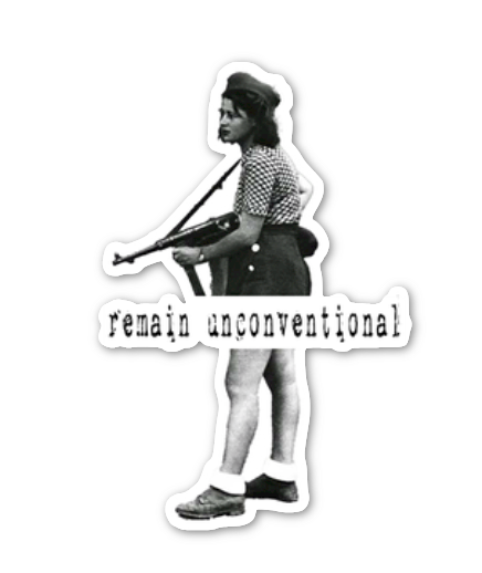 Remain Unconventional Sticker - Simone Segouin Nazi Hunter