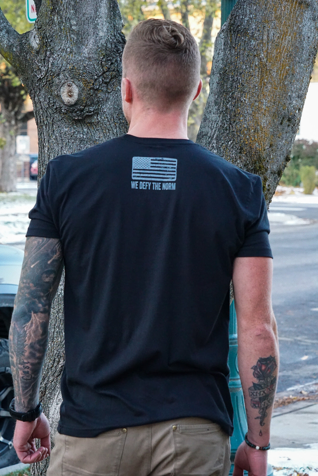 We Defy The Norm Men's Shirt Veteran + Thriving T-Shirt